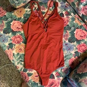 Strappy one piece swimsuit